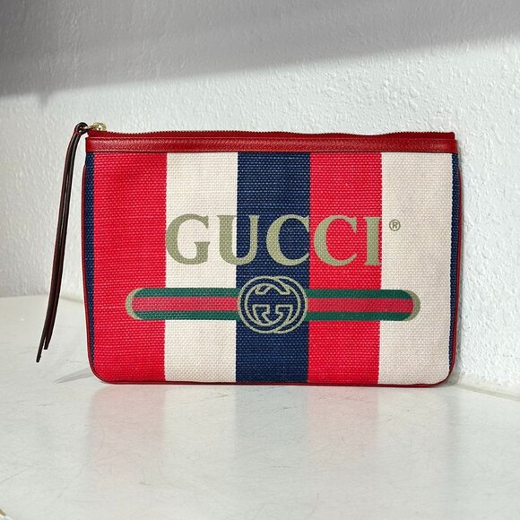Gucci Handbags - Gucci Tri-Color Gucci Print Clutch